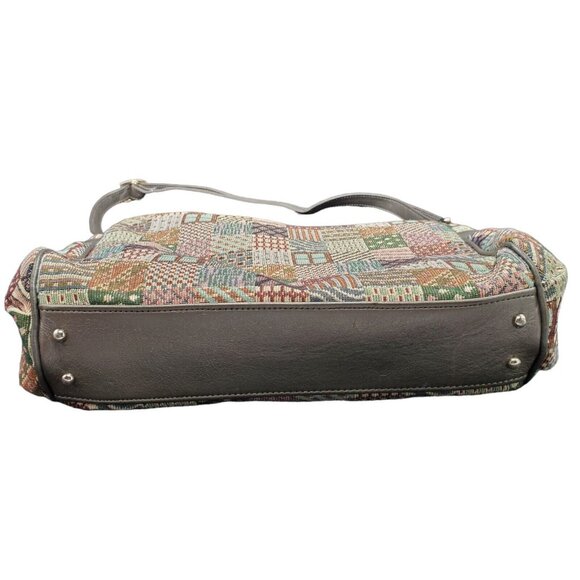 SAS Purse Tapestry Patchwork Shimmer Shoulder Bag Medium 3 compartment Zipper - Picture 4 of 11